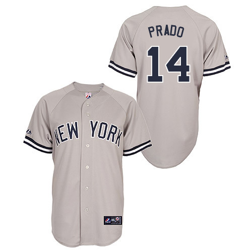 Martin Prado #14 Youth Baseball Jersey-New York Yankees Authentic Road Gray MLB Jersey